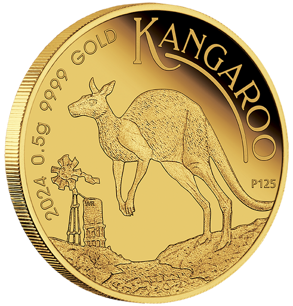 2024 $2 Mini Roo 0.5g Gold Proof Coin in Card