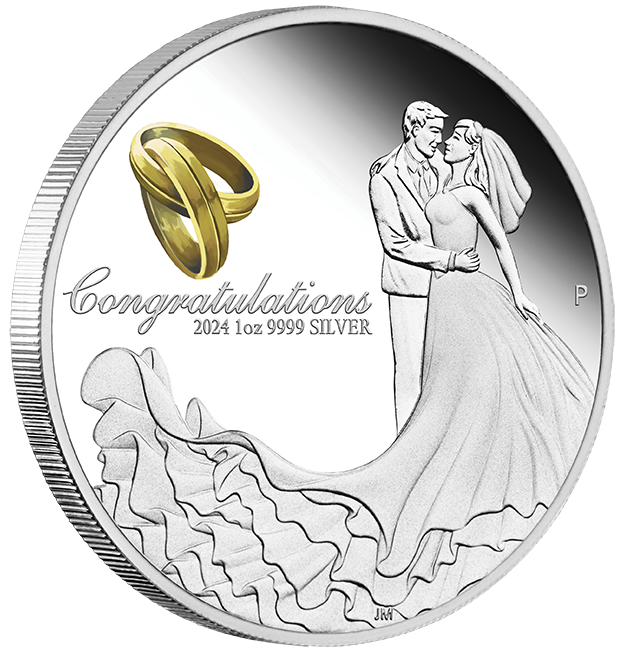2024 $1 Wedding 1oz Silver Proof Coin