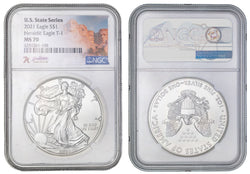 USA 2021 $1 1oz Silver Eagle States Series - South Dakota NGC MS70