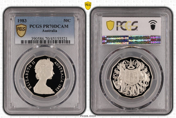 1983 50c Coat Of Arms Proof Pcgs Pr70dcam – Imperial Coins