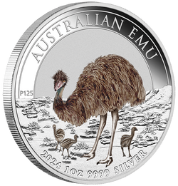 2024 $1 Australian Emu Coloured 1oz Silver Coin