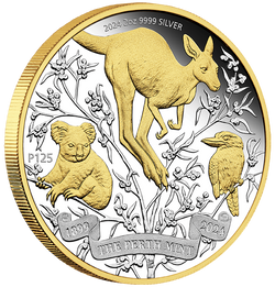 2024 $2 Perth Mint 125th Anniversary 2oz Silver Proof Gilded Coin