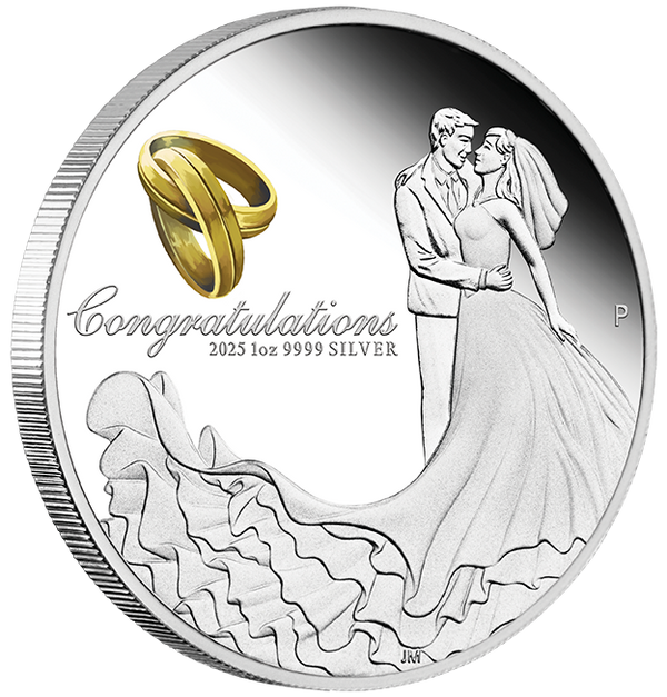 2025 $1 Wedding 1oz Silver Proof Coloured Coin