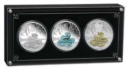 2025 $1 Lunar Series III Year Of The Snake 1oz Silver Trio