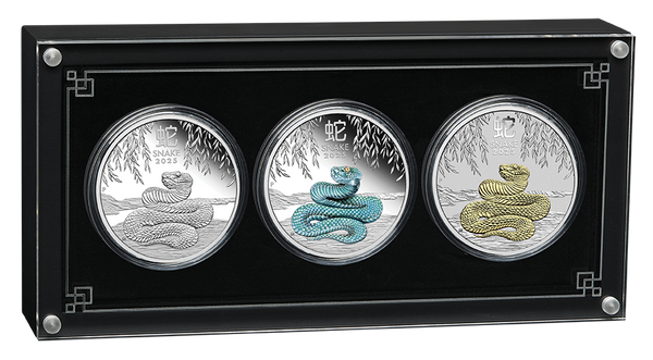 2025 $1 Lunar Series III Year Of The Snake 1oz Silver Trio