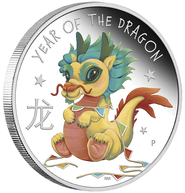 Tuvalu 2024 50c Baby Dragon Coloured 1/2oz Silver Proof Coin
