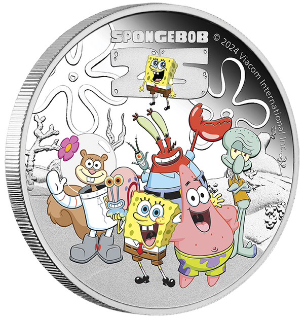 2024 Tuvalu $1 SpongeBob & Friends 1oz Silver Proof Coin