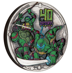 2024 Tuvalu $2 Teenage Mutant Ninja Turtles 40th Anniversary 2oz Silver Antiqued Coin