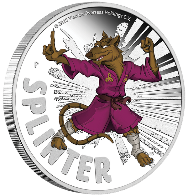 2025 Tuvalu $1 Teenage Mutant Ninja Turtles Splinter 1oz Silver Proof Coin