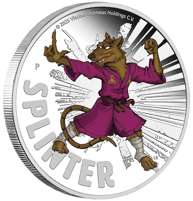 2025 Tuvalu $1 Teenage Mutant Ninja Turtles Splinter 1oz Silver Proof Coin