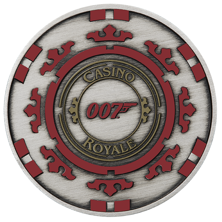 2023 Tuvalu $1 James Bond Casino Royale Chip 1oz Silver Antiqued Coin