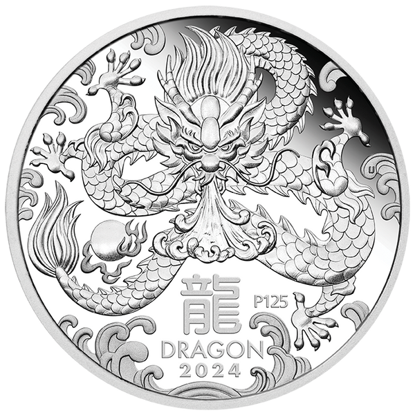 2024 $1 Lunar Year of the Dragon 1oz Silver Proof Coin