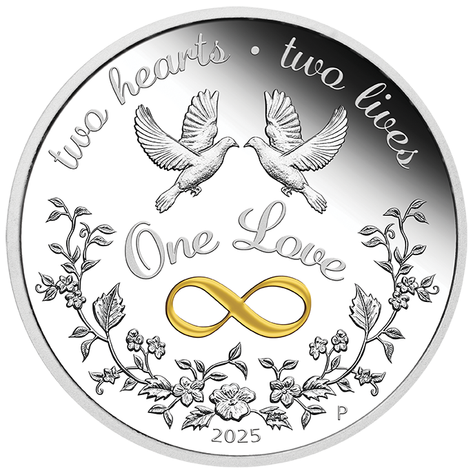 2025 $1 One Love 1oz Silver Proof Coloured Coin