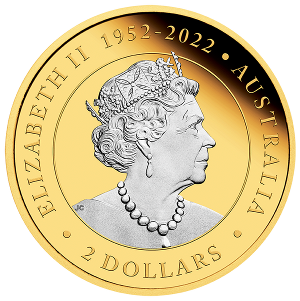 2023 $2 Kangaroo 2oz Silver Reverse Gilded Coin