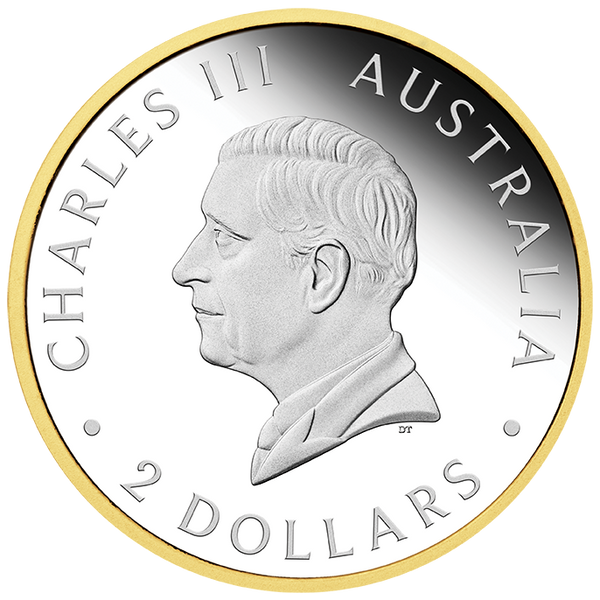 2024 $2 Perth Mint 125th Anniversary 2oz Silver Proof Gilded Coin