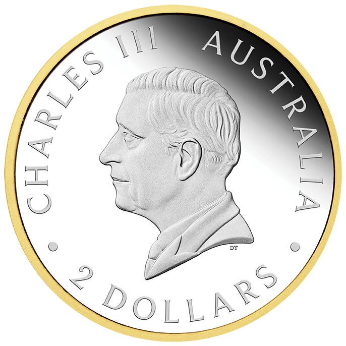 2024 $2 Perth Mint 125th Anniversary 2oz Silver Proof Gilded Coin