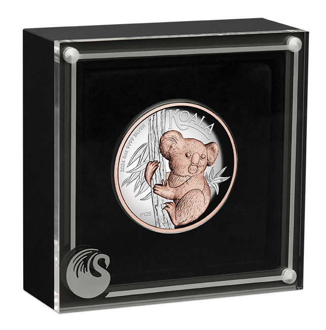 2024 $8 Koala 5oz Silver Rose Gold-Gilded High Relief Proof Coin