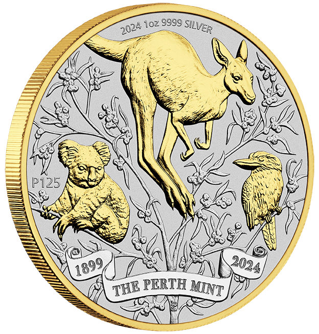 2024 $1 Perth Mint 125th Anniversary 1oz Silver 4-Coin Typeset