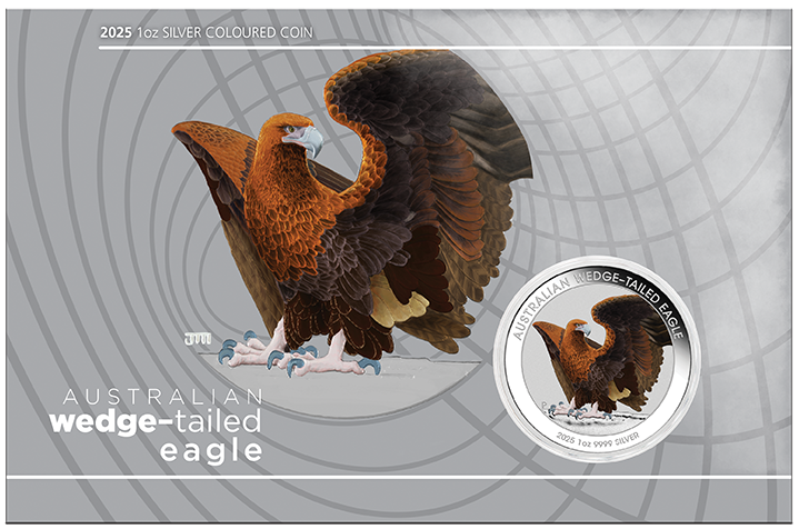 2025 $1 Wedge-Tailed Eagle 1oz Silver Coloured Coin