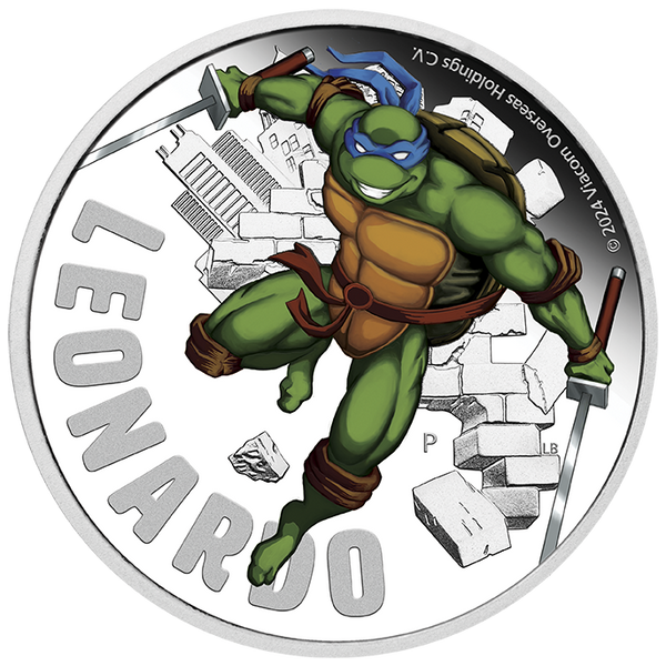 2024 Tuvalu $2 Teenage Mutant Ninja Turtles Leonardo 1oz Silver Proof Coin