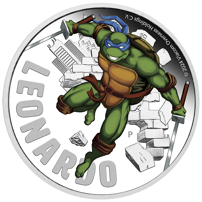 2024 Tuvalu $2 Teenage Mutant Ninja Turtles Leonardo 1oz Silver Proof Coin