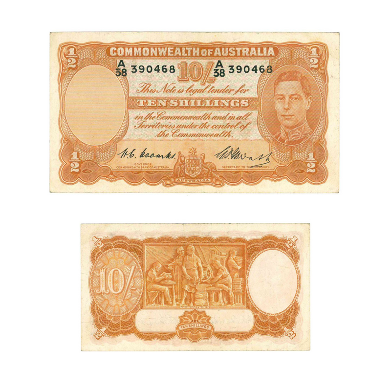 1949 10 Shillings Coombs/Watt Nice Very Fine