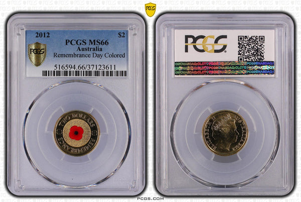 2012 $2 Remembrance Day Red Poppy PCGS MS66