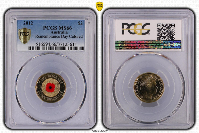 2012 $2 Remembrance Day Red Poppy PCGS MS66