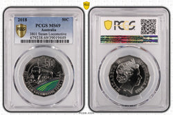 2018 50c 3801 Steam Locomotive PCGS MS69