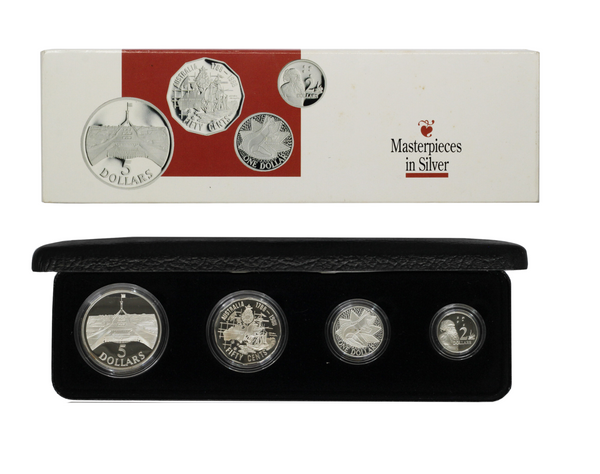 1988 Masterpieces in Silver 4-Coin Set