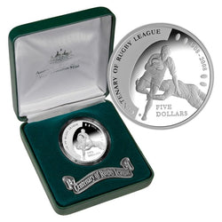 2008 $5 Centenary of the Rugby League Silver Proof Coin