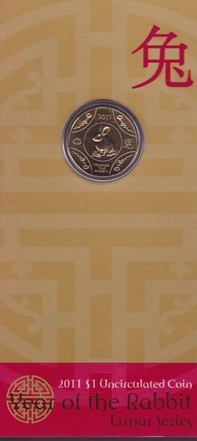 2011 $1 Year of the Rabbit Carded Coin