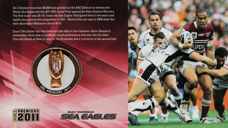 2011 NRL Premiers - Manly Warringah Sea Eagles Medallion PNC