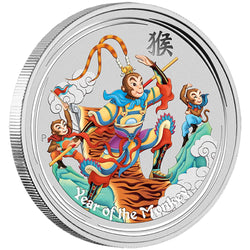 2016 $1 Year of the Monkey 'Monkey King' Coloured 1oz Silver Coin