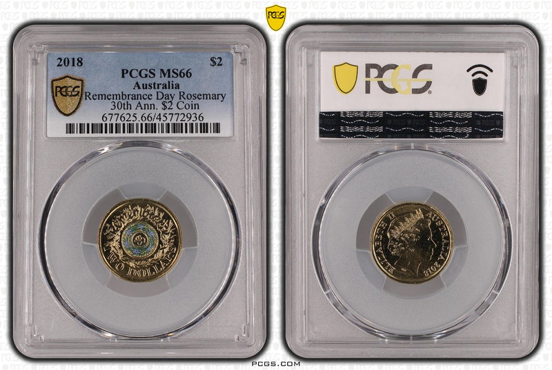 2018 $2 Remembrance Day Rosemary 30th Anniversary PCGS - MS66