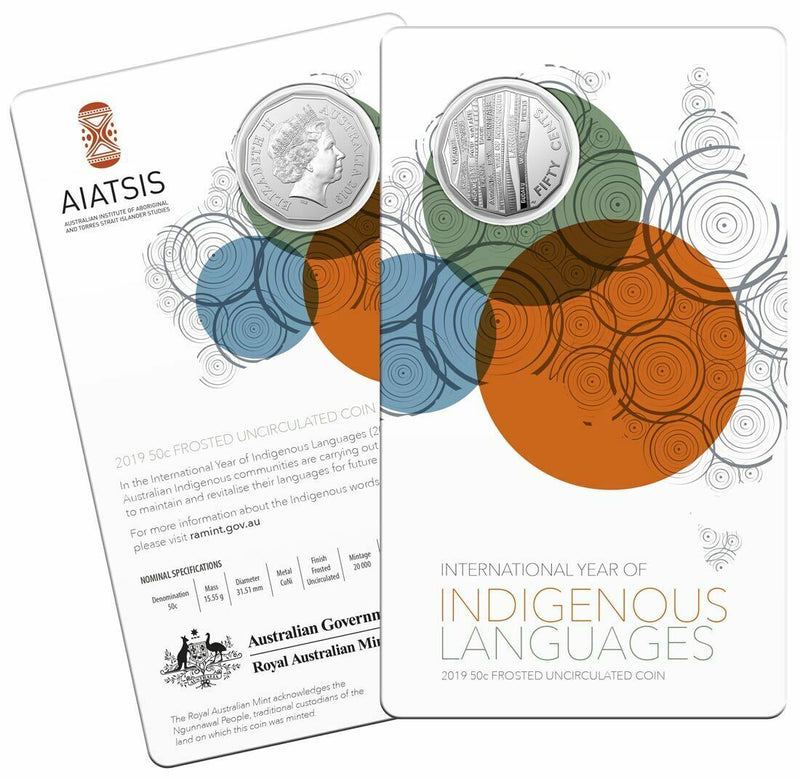 2019 50c International Year of Indigenous Languages Frosted Uncirculated Coin