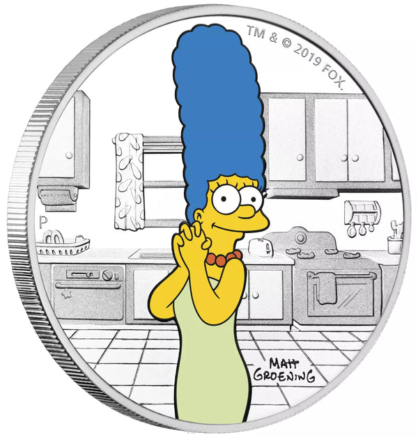 2019 Tuvalu $1 The Simpsons Marge Coloured 1oz Silver Proof Coin