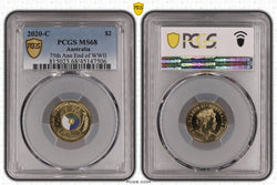 2020 $2 75th Anniversary End of WWII 'C' Mintmark PCGS - MS68