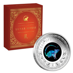 2020 $1 Year of the Mouse Opal 1oz Silver Proof Coin