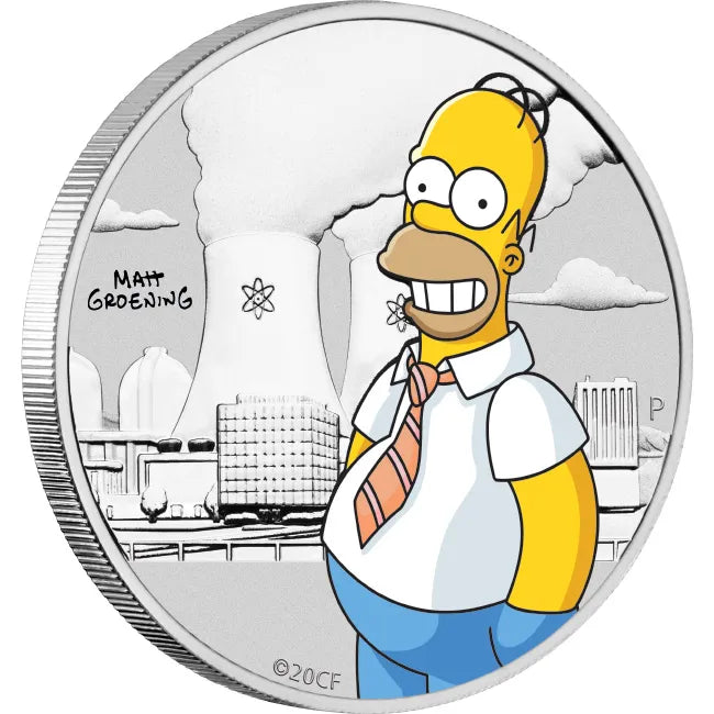 2020 Tuvalu 50c The Simpsons Homer Coloured 1/2oz Silver Uncirculated Coin