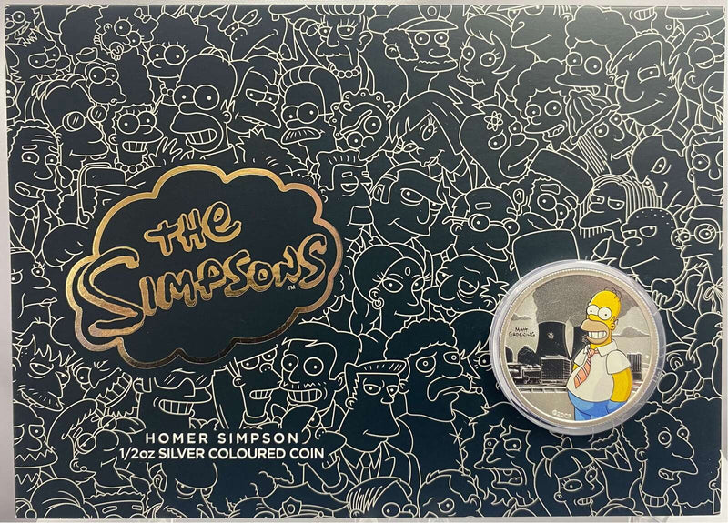 2020 Tuvalu 50c The Simpsons Homer Coloured 1/2oz Silver Uncirculated Coin