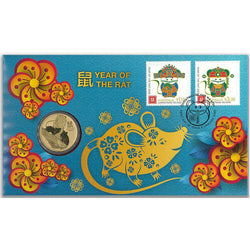 2020 $1 Year of the Rat Coin & Stamp Cover