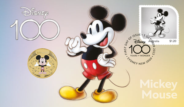2023 Tuvalu $1 Mickey Mouse Coin & Stamp Cover