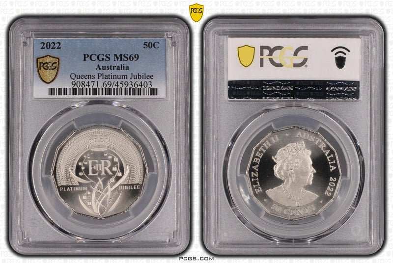 2022 50c Elizabeth II Platinum Jubilee PCGS - MS69 – Imperial Coins