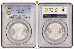 1966 Australia 50C PCGS MS64