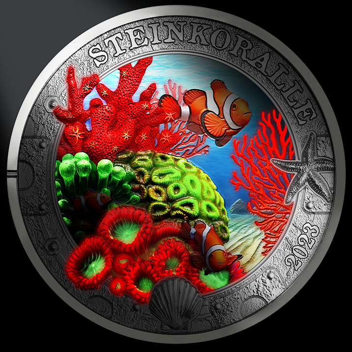 2023 €3 Luminous Marine Life Stony Coral Brilliant Uncirculated Coin