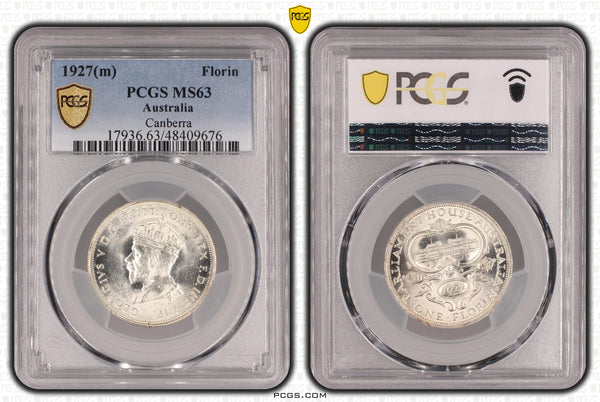 1927 Canberra Florin - PCGS MS63