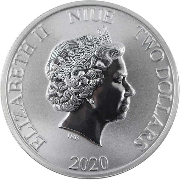 2020 Niue $2 Jurassic Park 1oz Silver Coin Unc in Capsule