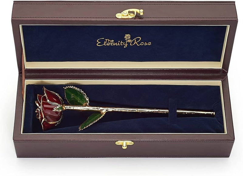 Eternity Rose - Ruby-Red in Leather Box