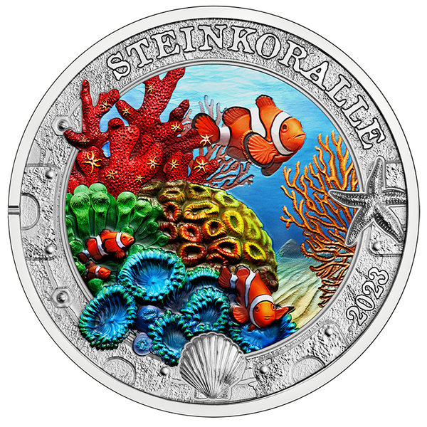 2023 €3 Luminous Marine Life Stony Coral Brilliant Uncirculated Coin